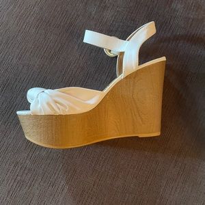 Brand New. VENUS white wedge sandals. 7.5